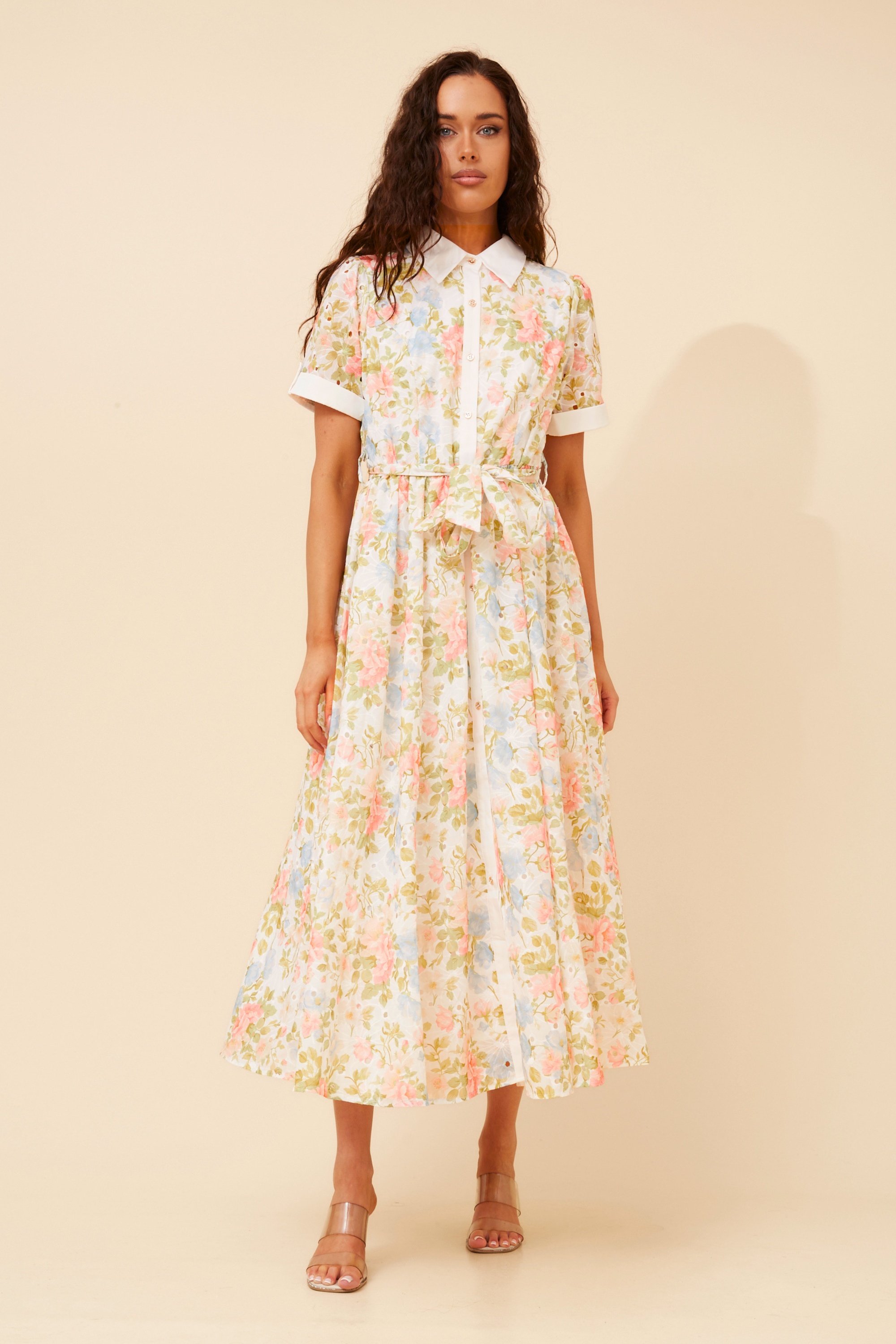 YUFFIE FLORAL SHIRT DRESS