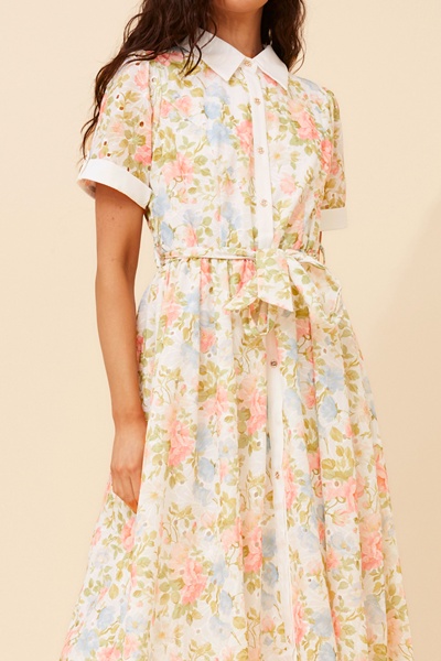YUFFIE FLORAL SHIRT DRESS