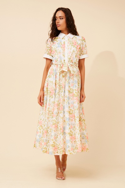 YUFFIE FLORAL SHIRT DRESS