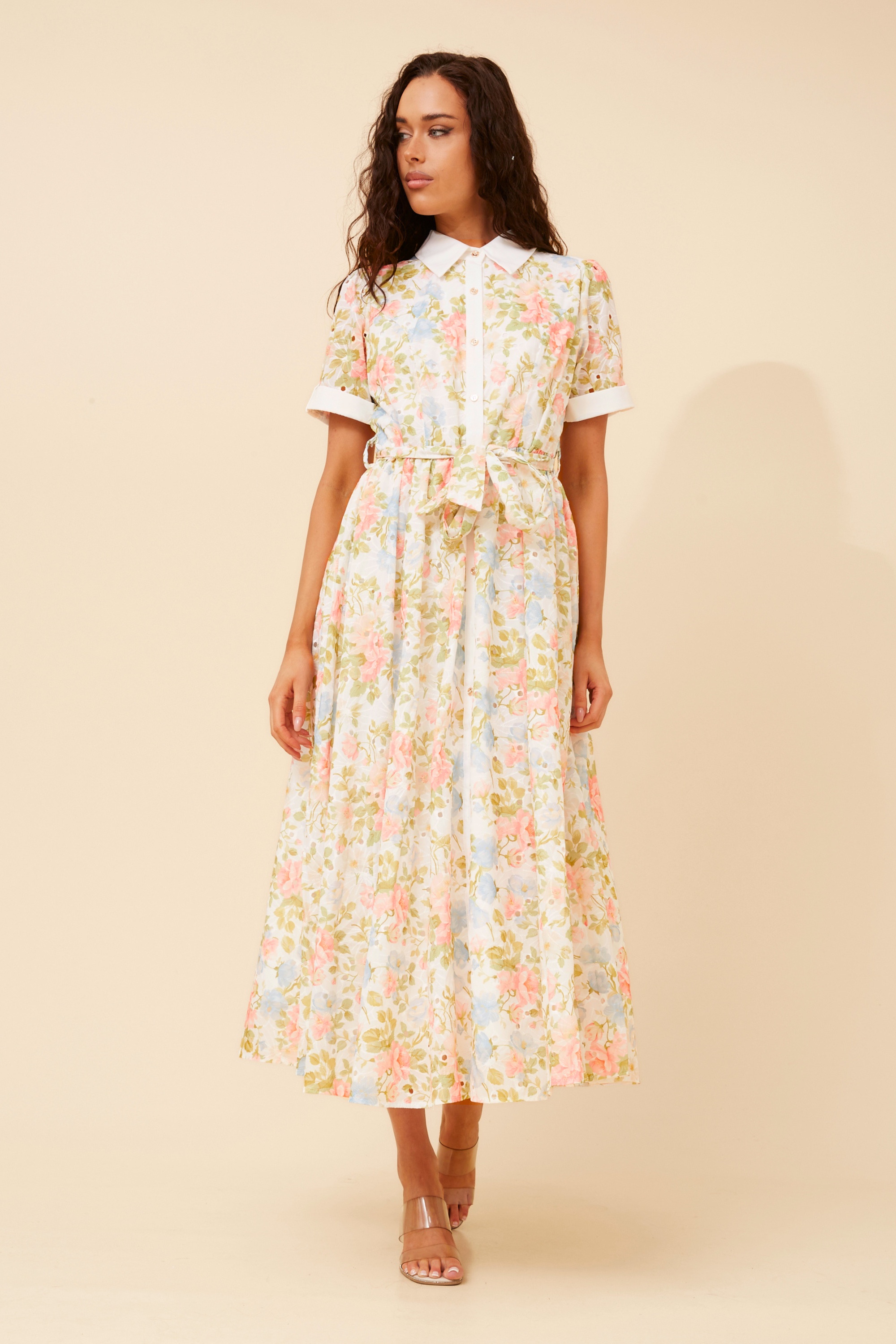 YUFFIE FLORAL SHIRT DRESS