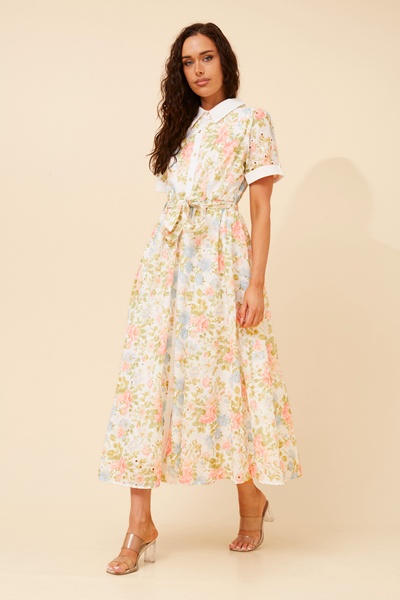 YUFFIE FLORAL SHIRT DRESS