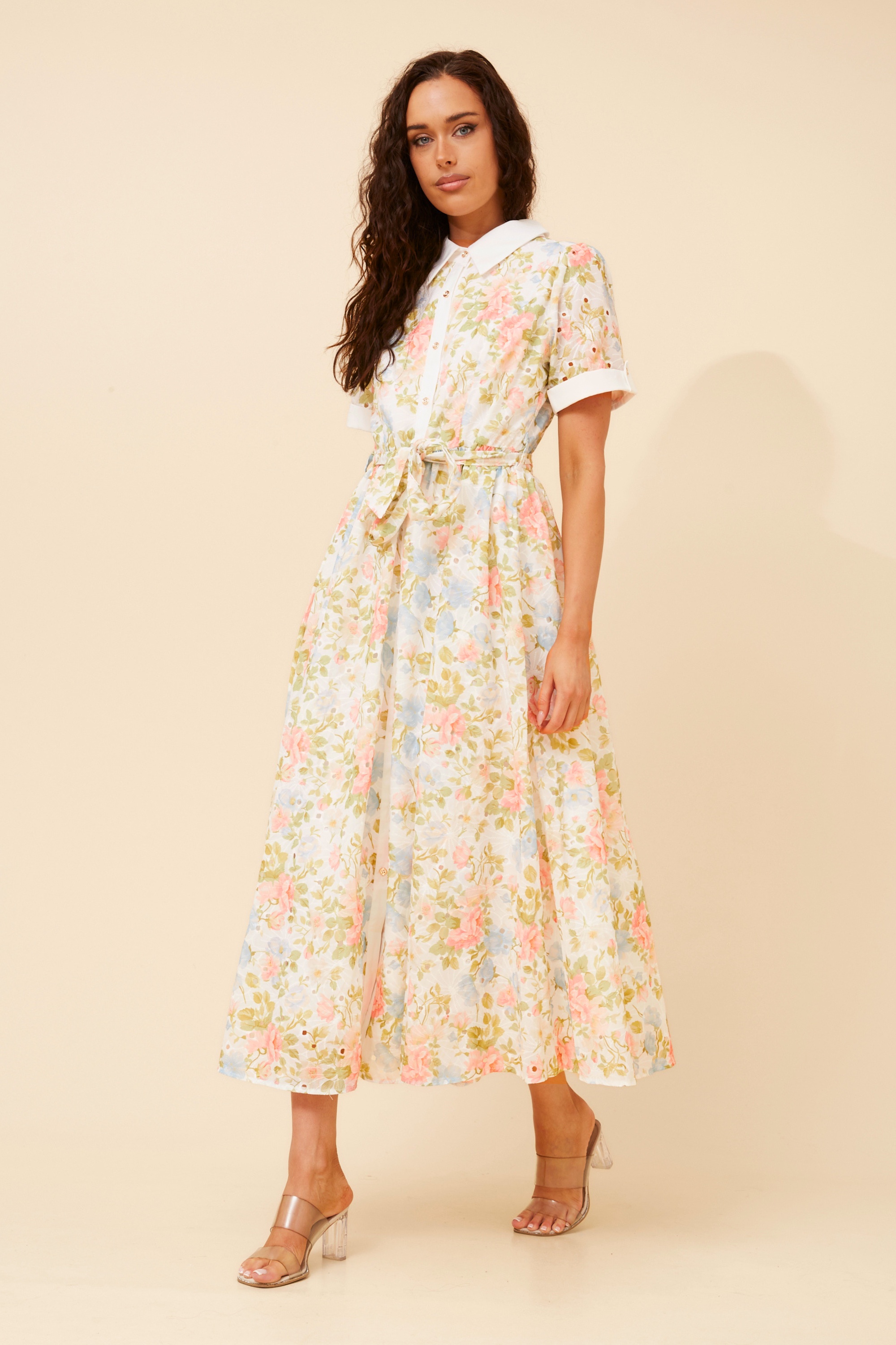 YUFFIE FLORAL SHIRT DRESS
