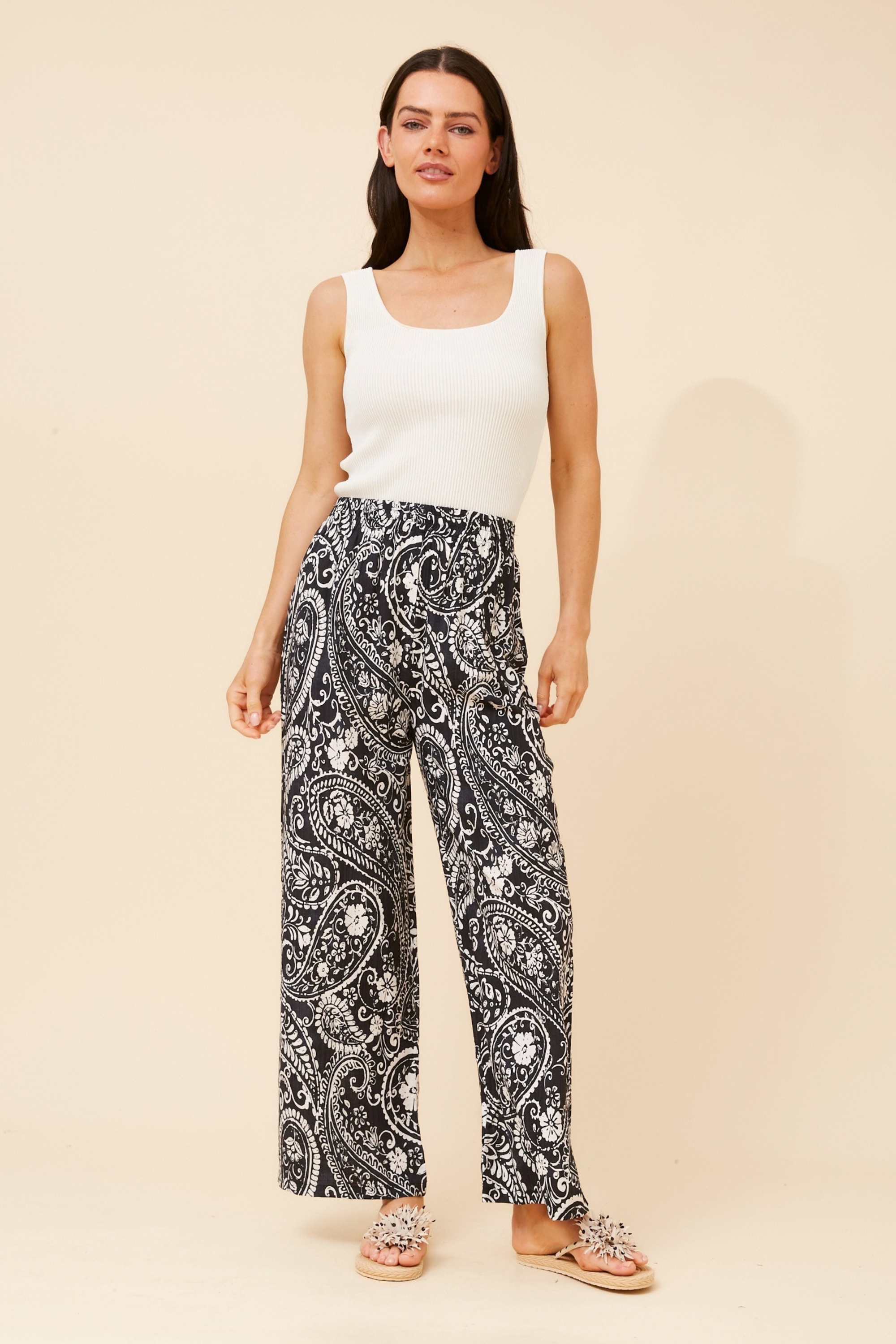 YULENKA PAISLEY PRINT PANTS
