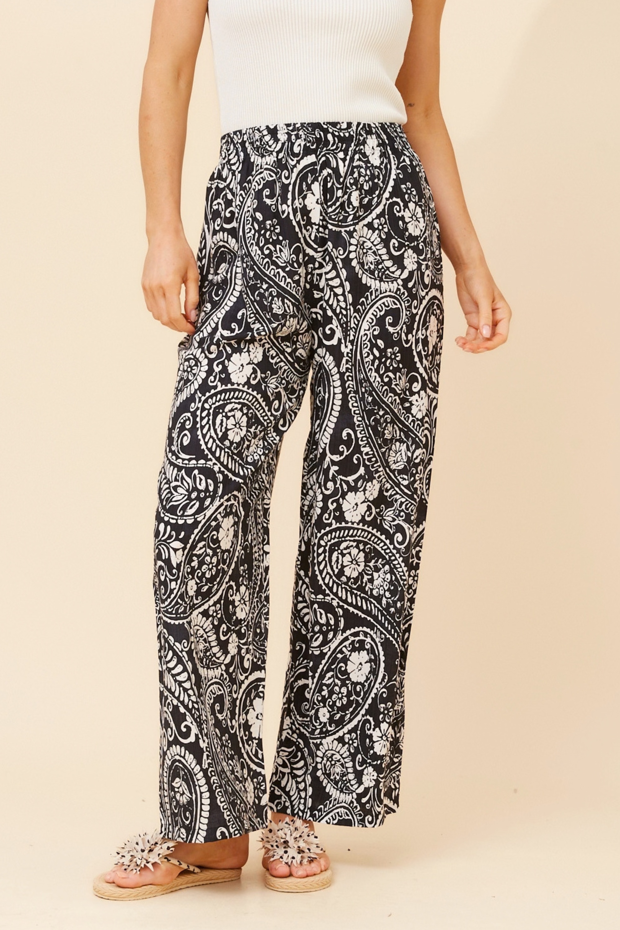 YULENKA PAISLEY PRINT PANTS