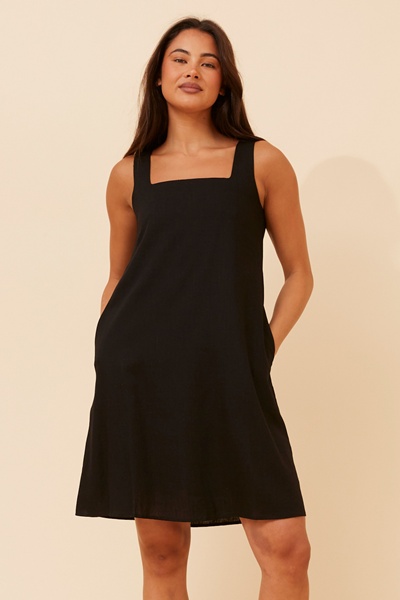 YURRA LINEN BLEND SHORT DRESS