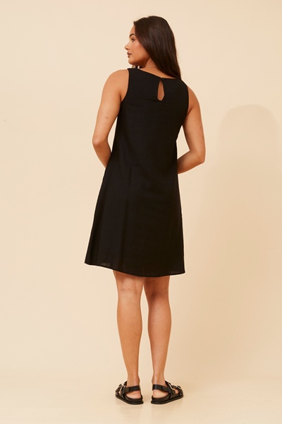 YURRA LINEN BLEND SHORT DRESS