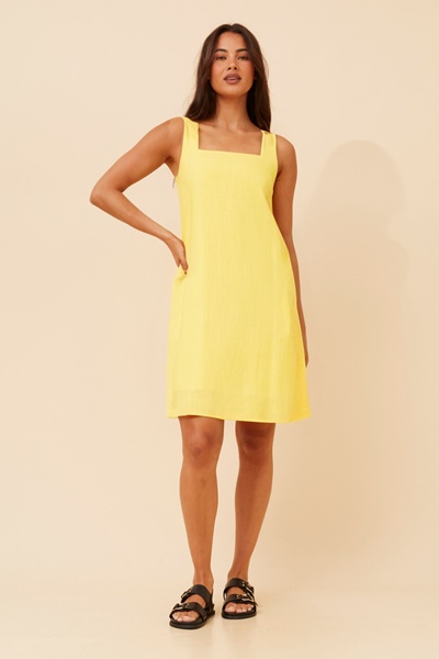 YURRA LINEN BLEND SHORT DRESS