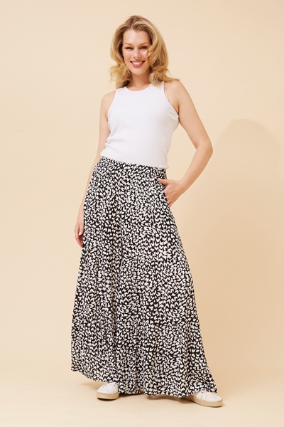 ZAELIA ABSTRACT PRINT PANTS