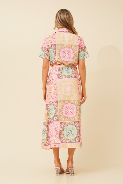 ZALIKA PATCHWORK PRINT SHIRT DRESS