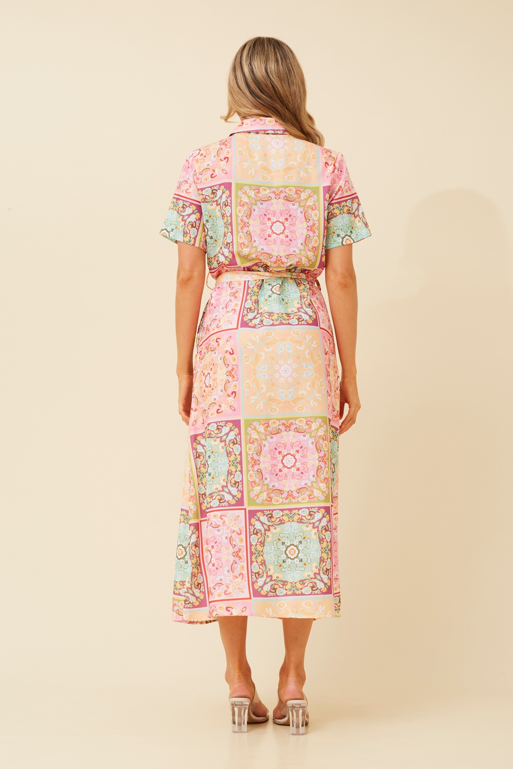 ZALIKA PATCHWORK PRINT SHIRT DRESS