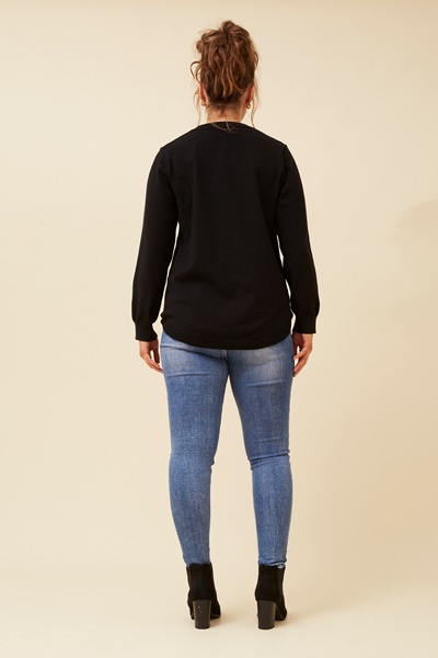 ZANI SEQUIN BOW KNIT PULLOVER