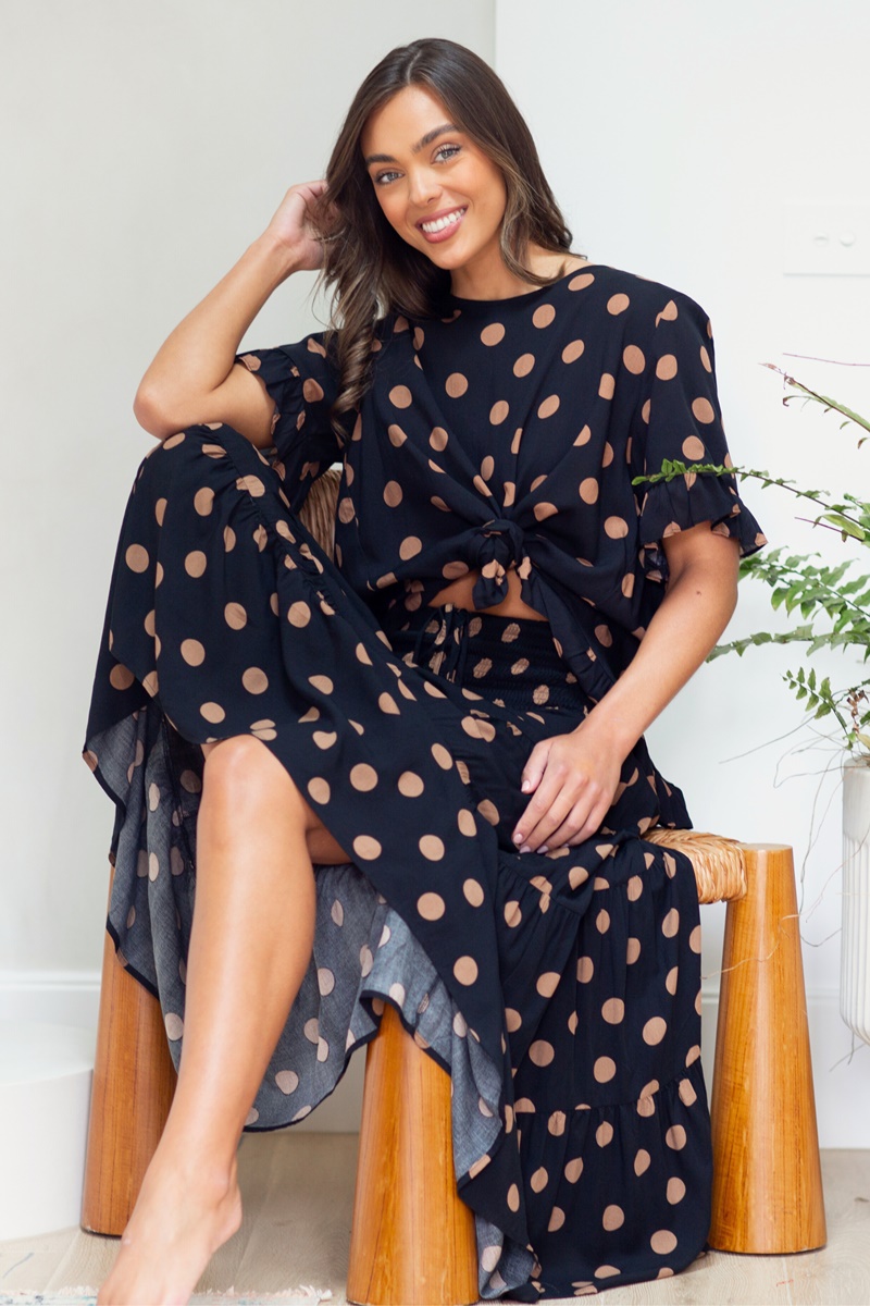 The Zara Polka Dot Dress Is Coming In Black