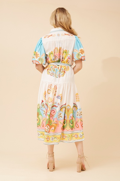 ZARIN BORDER PRINT MAXI DRESS