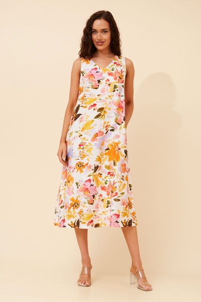 ZAVAN FLORAL MIDI DRESS