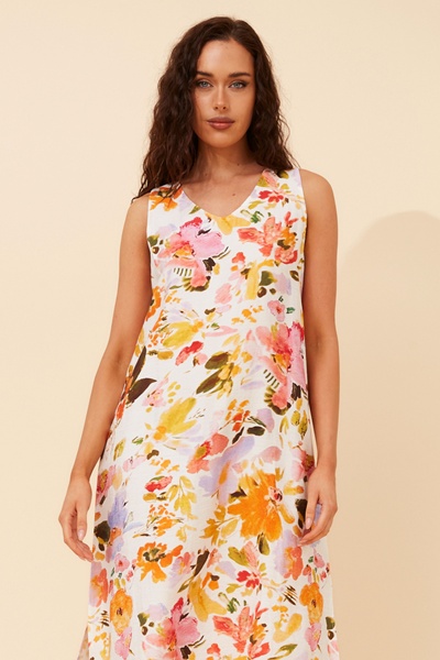 ZAVAN FLORAL MIDI DRESS