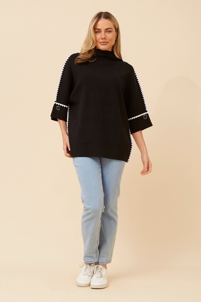 ZAVRYN SOLID KNIT PULLOVER