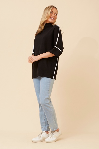 ZAVRYN SOLID KNIT PULLOVER