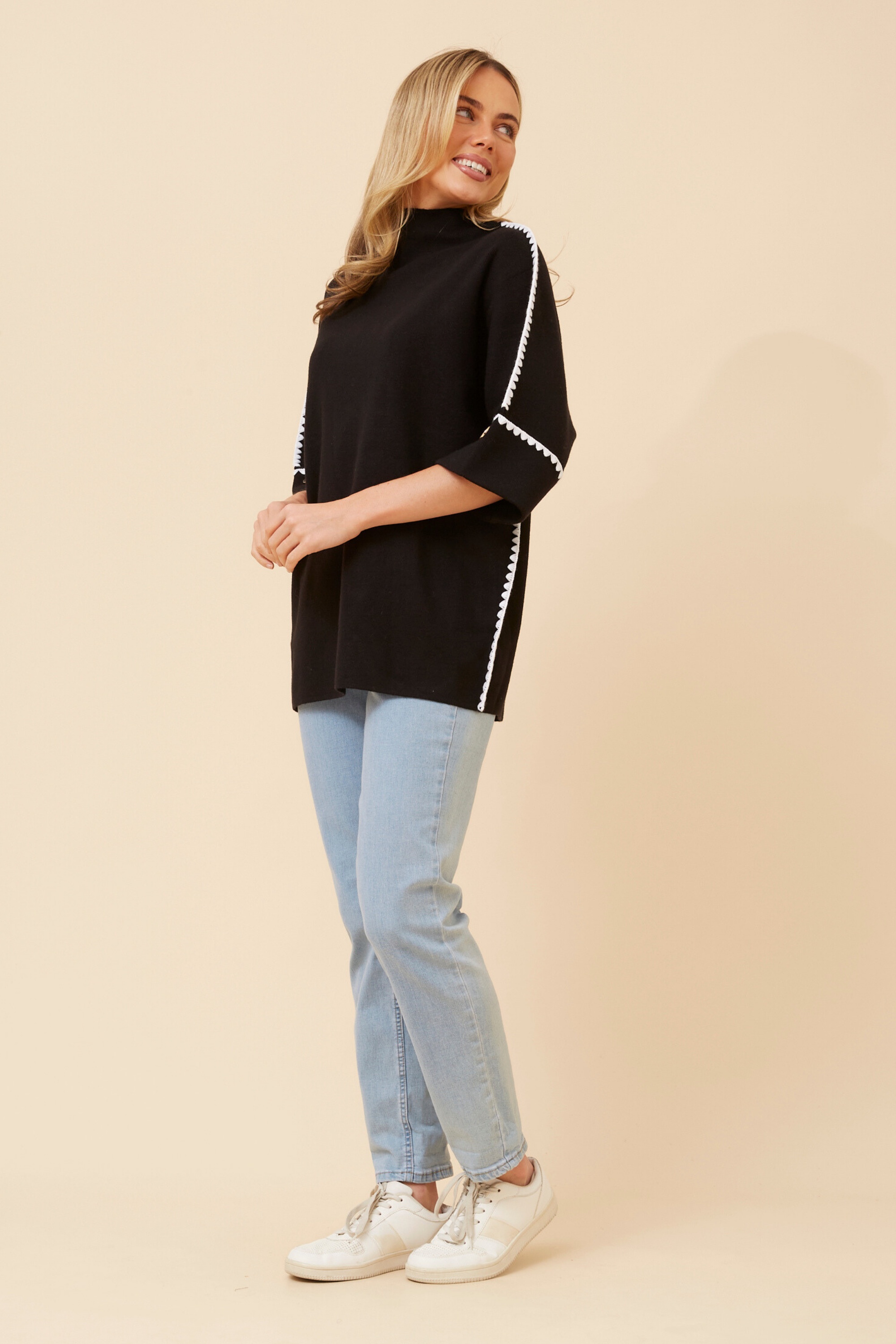 ZAVRYN SOLID KNIT PULLOVER