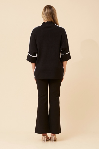 ZAVRYN SOLID KNIT PULLOVER