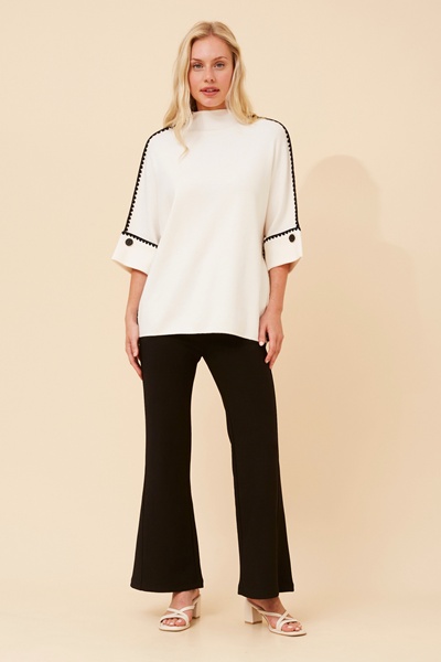 ZAVRYN SOLID KNIT PULLOVER