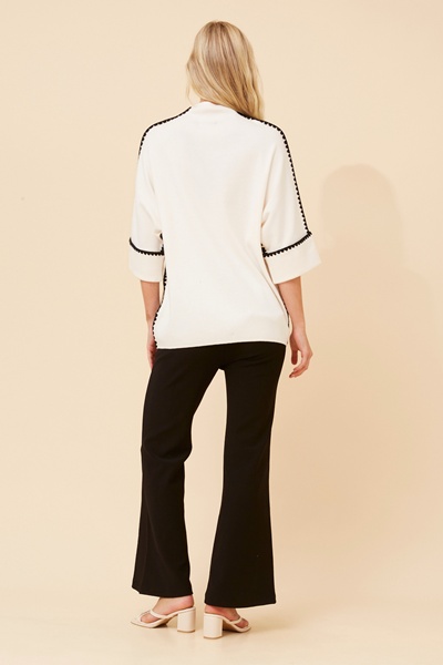 ZAVRYN SOLID KNIT PULLOVER