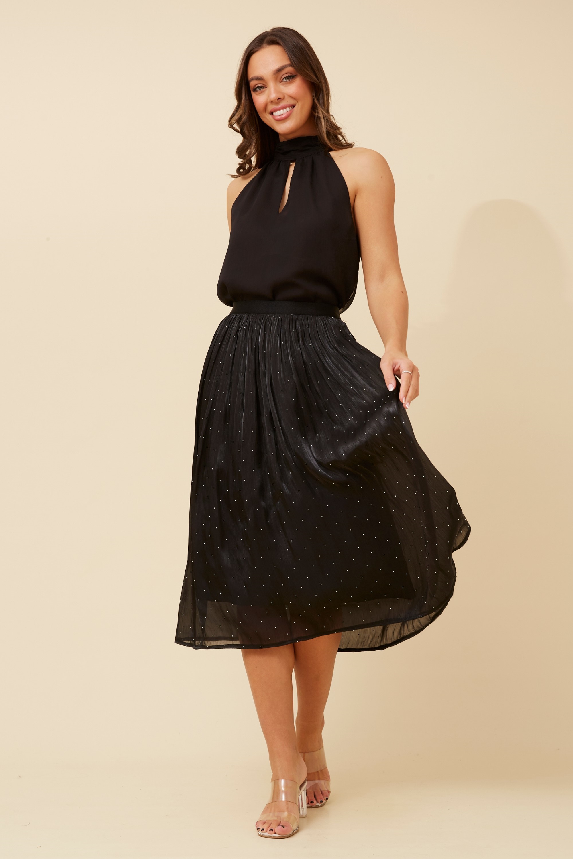 ZAYLOR DIAMANTE MIDI SKIRT