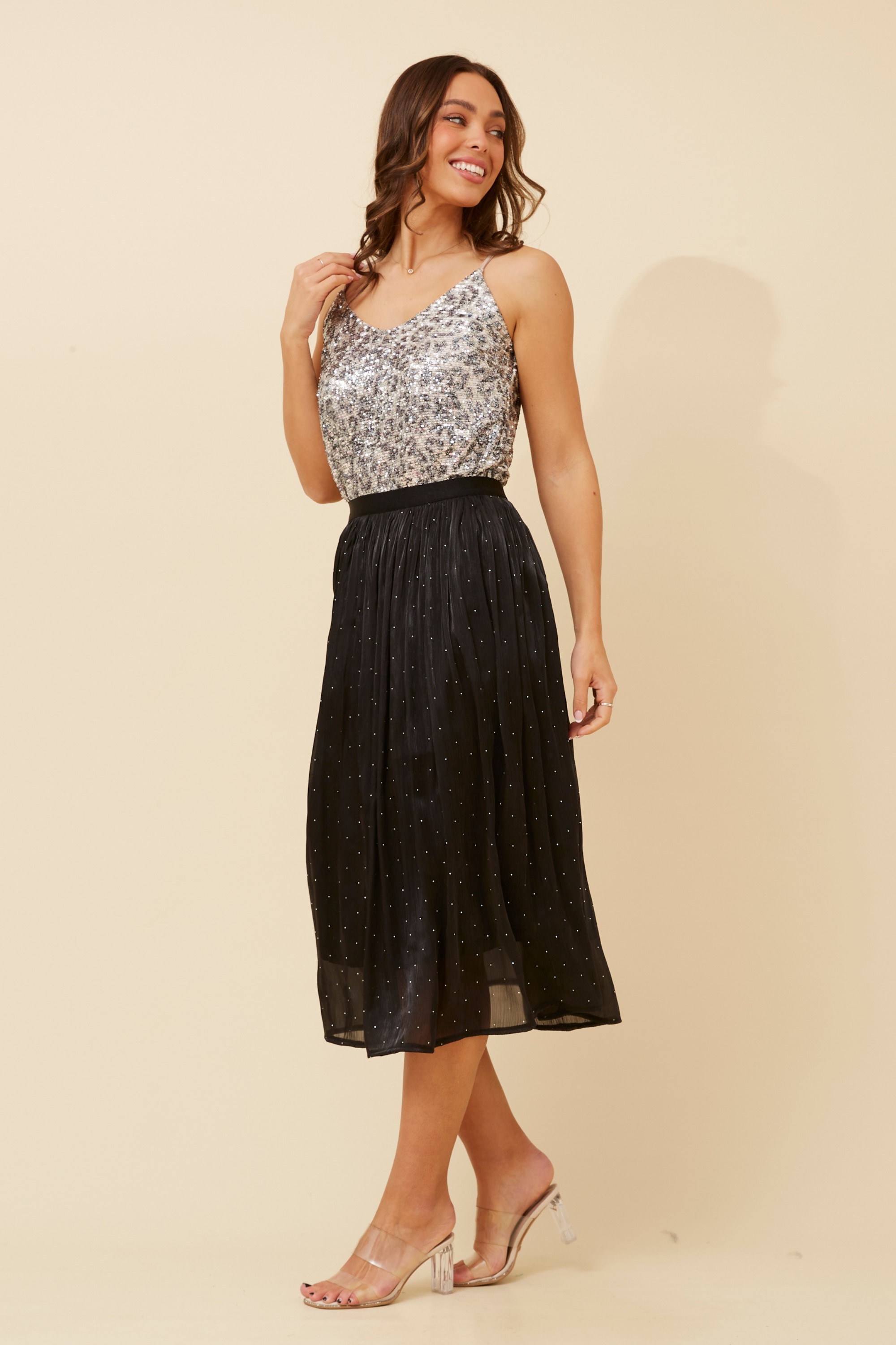 ZAYLOR DIAMANTE MIDI SKIRT