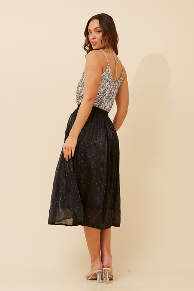 ZAYLOR DIAMANTE MIDI SKIRT