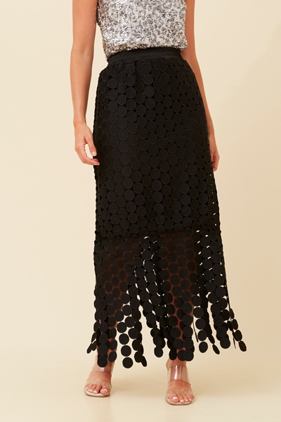 ZELIA FRINGE MAXI SKIRT