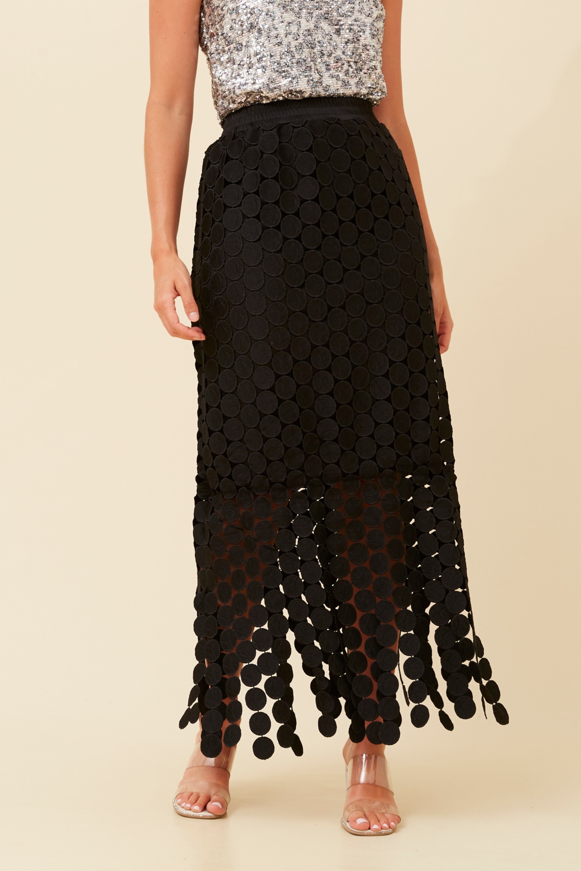 ZELIA FRINGE MAXI SKIRT