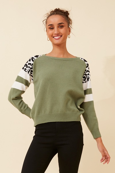 ZELLA ANIMAL PRINT KNIT JUMPER