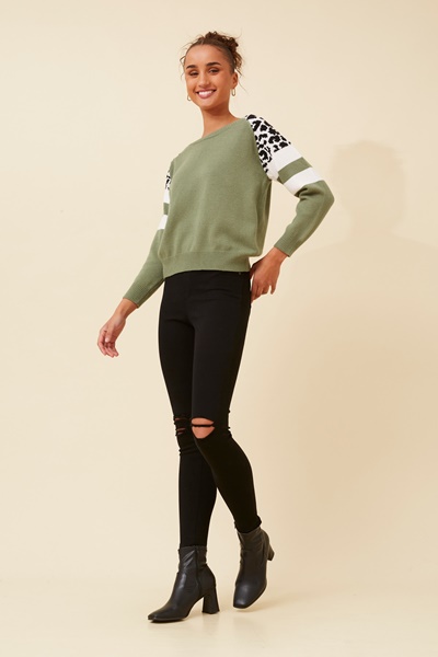 ZELLA ANIMAL PRINT KNIT JUMPER