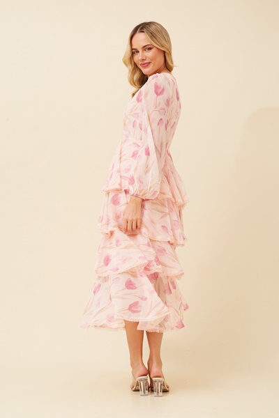 ZEMIRA FLORAL RUFFLE DRESS