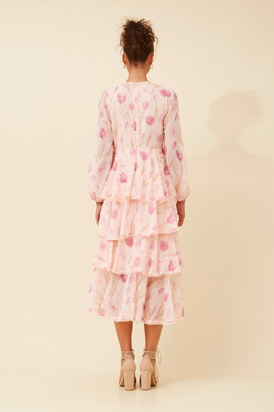 ZEMIRA FLORAL RUFFLE DRESS