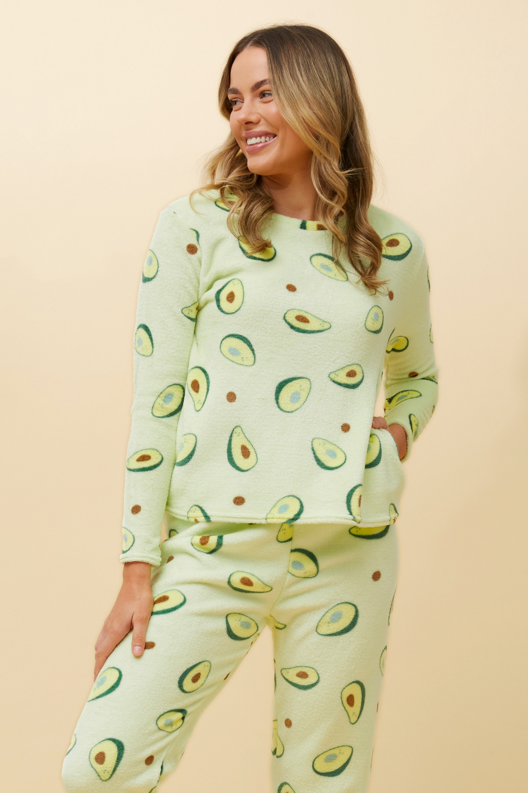 ZEN AVOCADO PRINT PLUSH PYJAMA SET