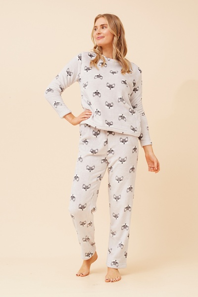 ZEN FOX PRINT PLUSH PYJAMA SET
