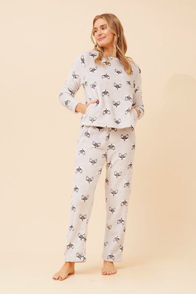 ZEN FOX PRINT PLUSH PYJAMA SET