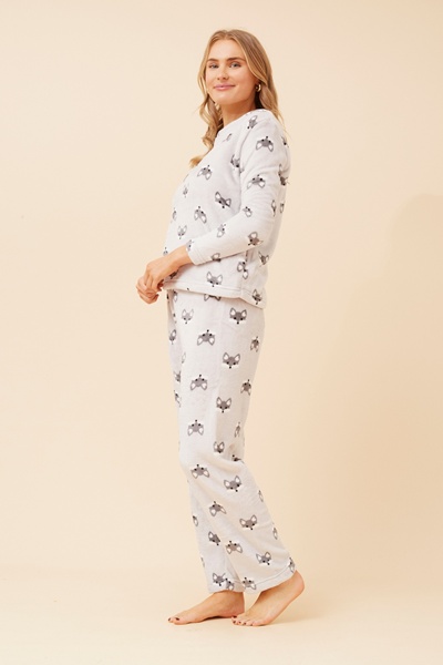 ZEN FOX PRINT PLUSH PYJAMA SET