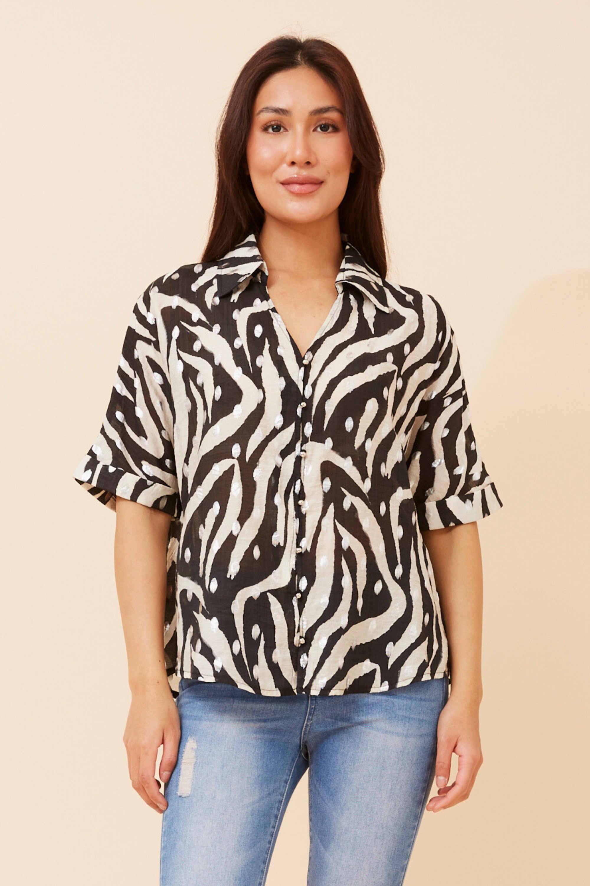ZENAIDA ANIMAL PRINT SHIRT