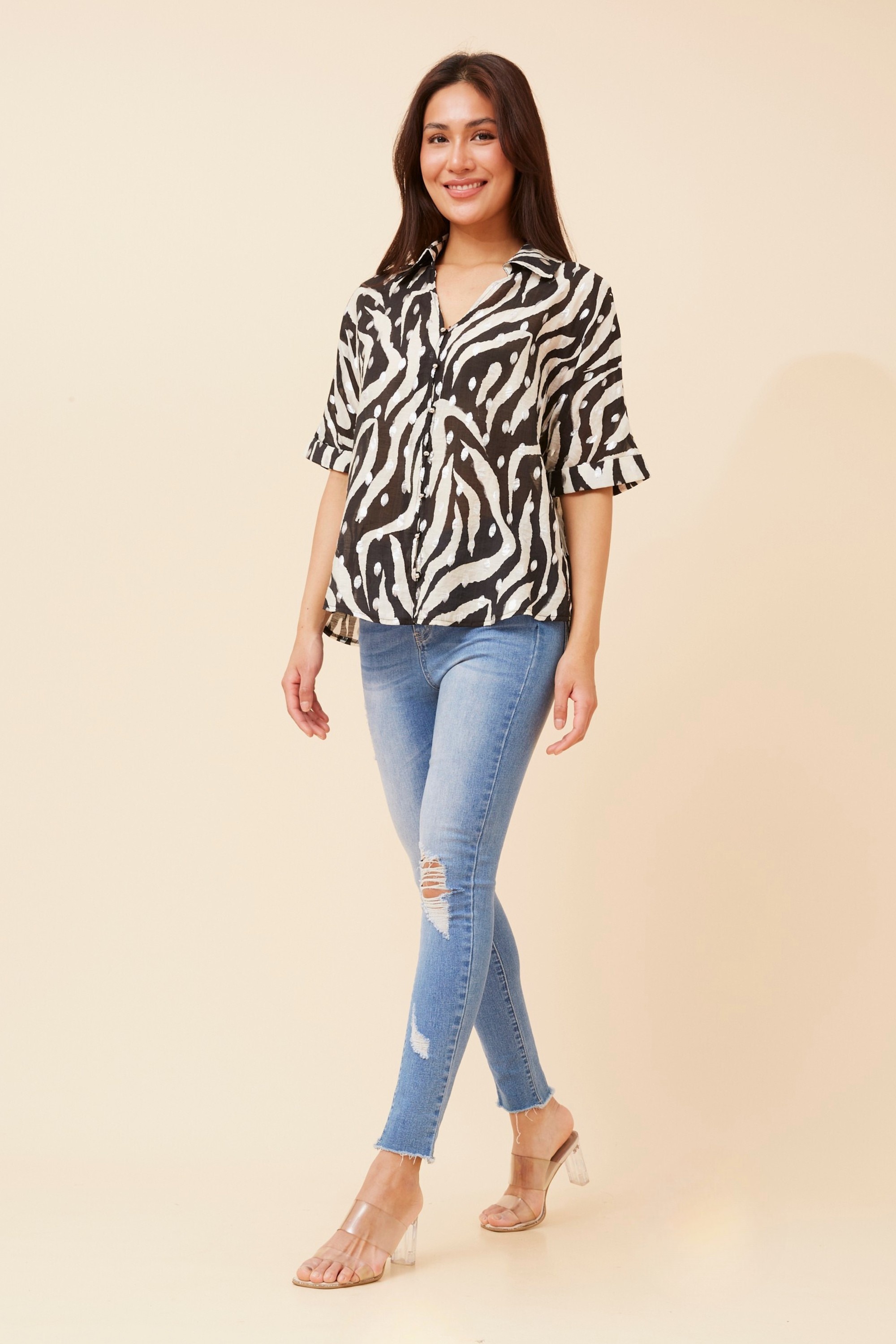 ZENAIDA ANIMAL PRINT SHIRT