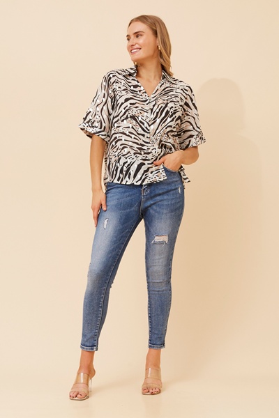 ZENAIDA ANIMAL PRINT TOP