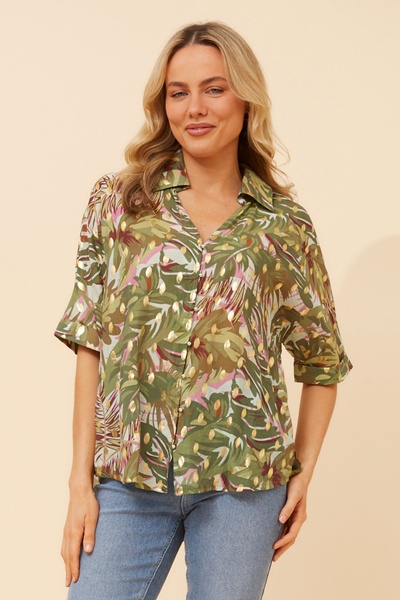 ZENAIDA FOIL PRINT TOP