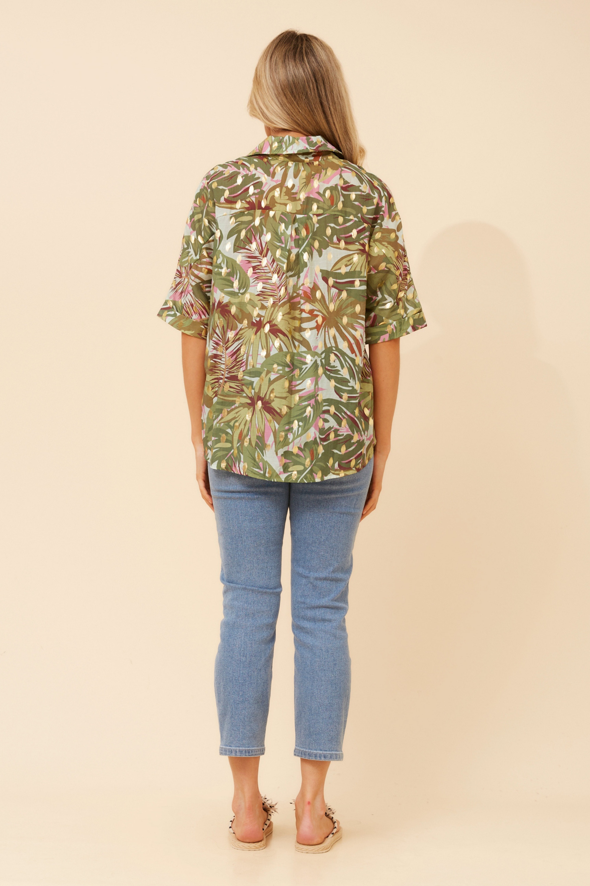 ZENAIDA FOIL PRINT TOP