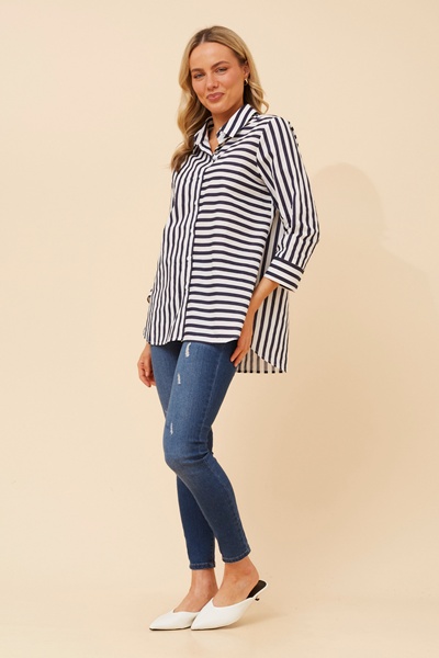 ZENYA STRIPE PRINT SHIRT