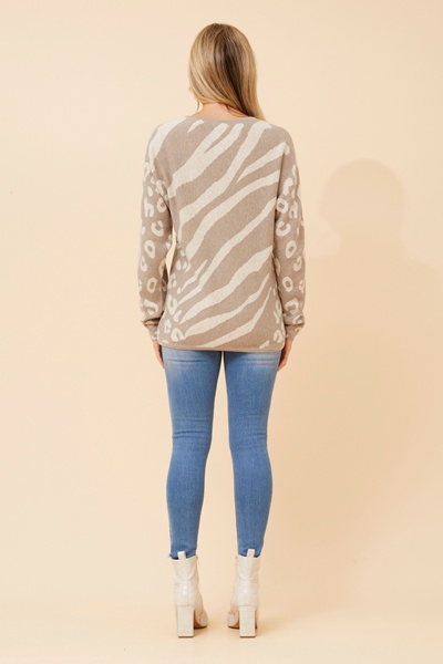 ZEVA WOOL BLEND KNIT PULLOVER
