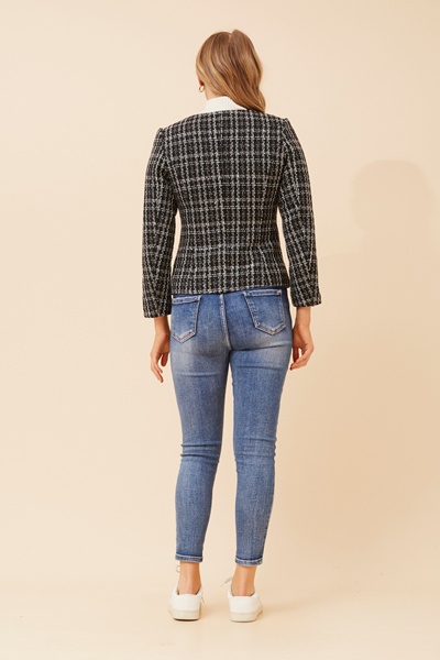 ZHAN CHECK PRINT JACKET