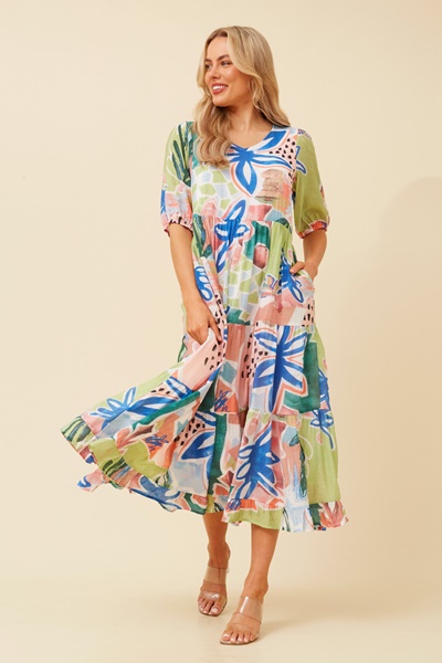 ZIAN FLORAL MIDI DRESS