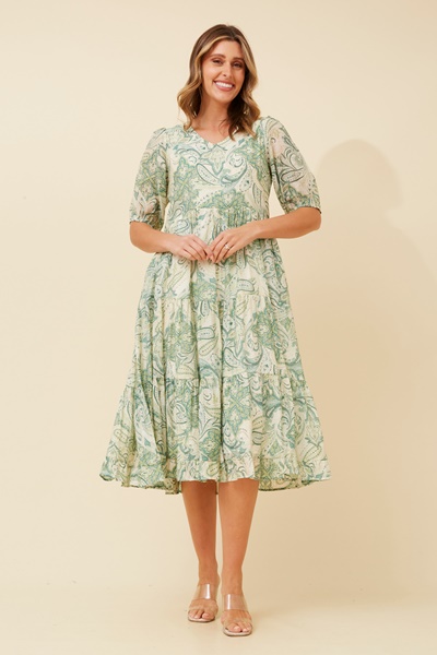 ZIAN PAISLEY PRINT DRESS