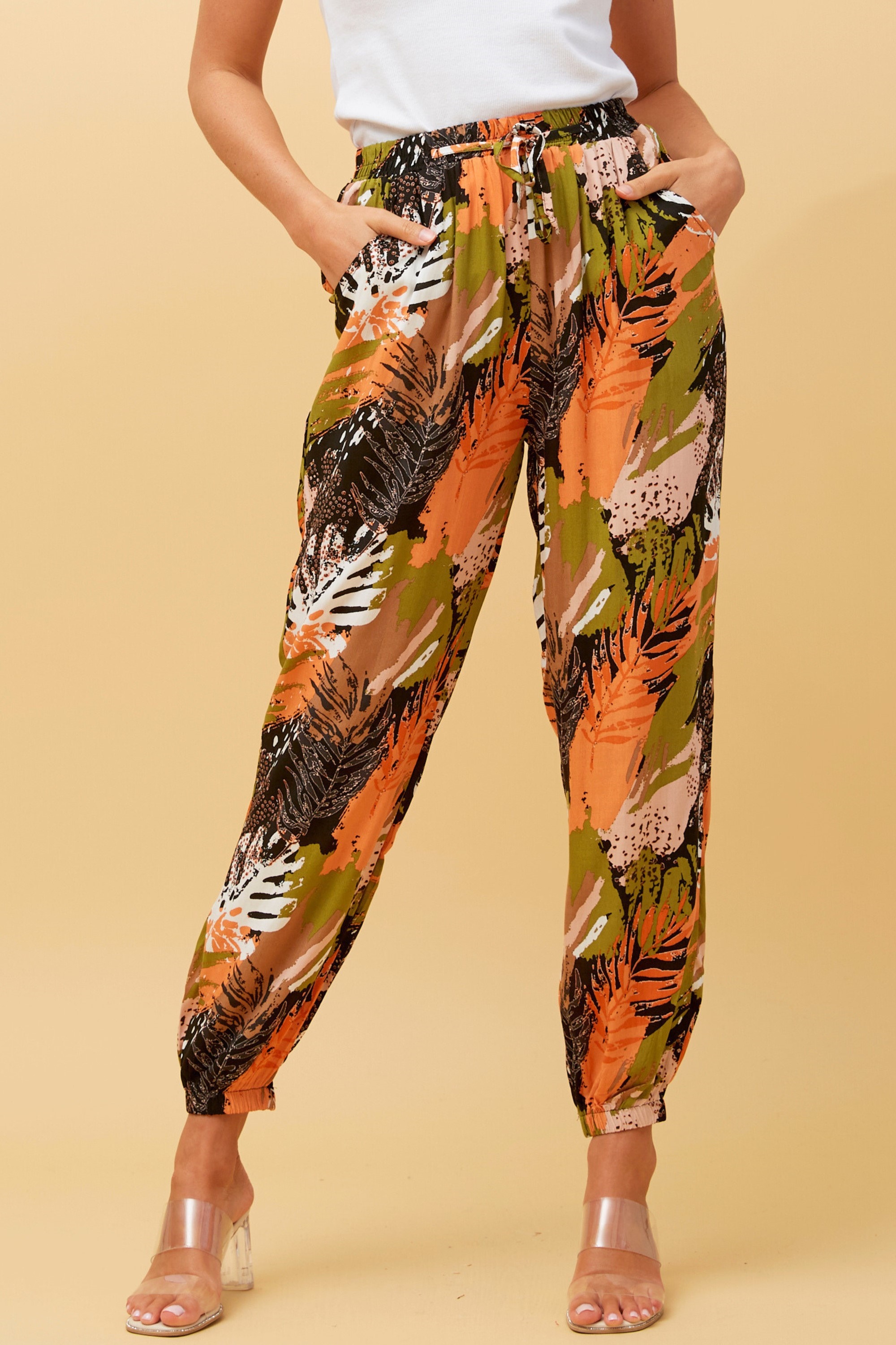 Zila leaf print pants | Buy Online | Femme Connection