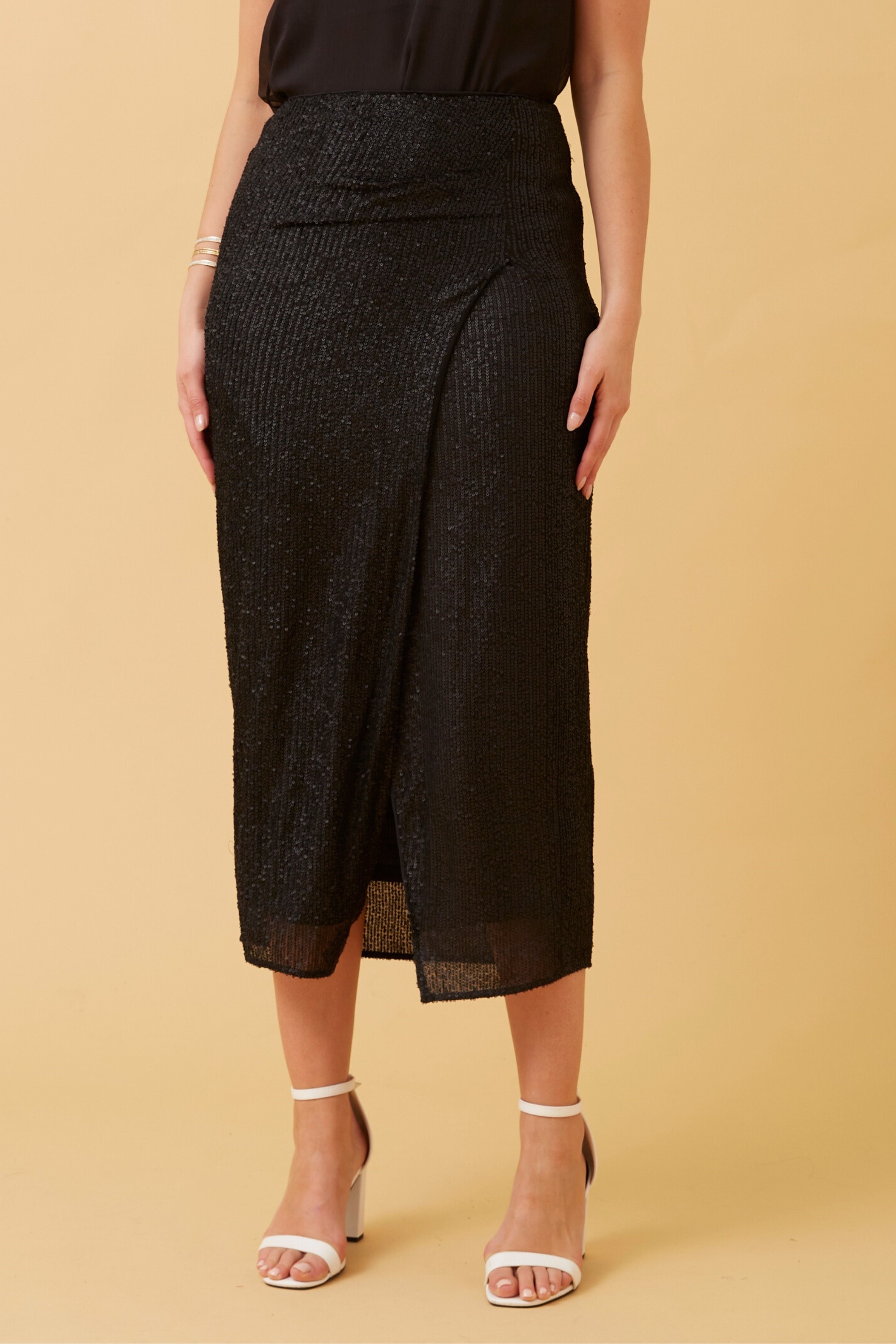 ZINA CROSOVER SEQUIN SKIRT